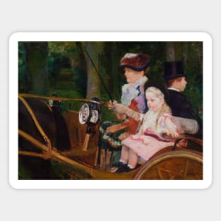 A Woman and a Girl Driving by Mary Cassatt Magnet